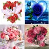  [Multi-Style]fleurs - Diamant rond partiel - 30x30cm