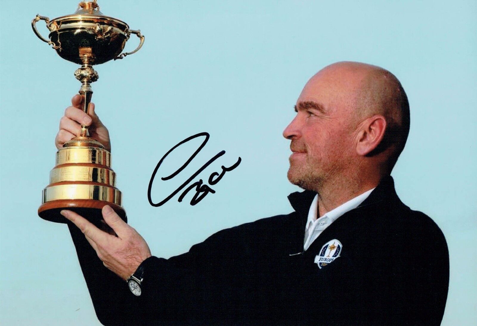 Thomas BJORN 2018 Golf Ryder Cup Captain Signed 12x8 Photo Poster painting E Autograph AFTAL COA