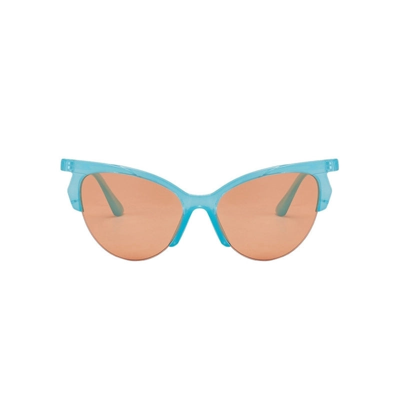 IG Style Vacation Beach Solid Color Pc Cat Eye Half Frame Women’s Sunglasses