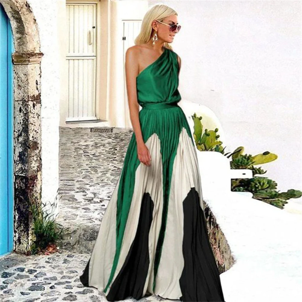 To the Maxi Pleated One-shoulder Dress-MERUMOTE