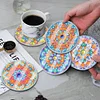 (US Local)[Upgrade]6pcs/set DIY Diamond Painting Waterproof Case Classic Mandala Coaster Gift Decor Set