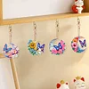 (US Local)6Pcs Double Sided Special Shaped Moon Butterfly Diamond Painting Keychain Decor