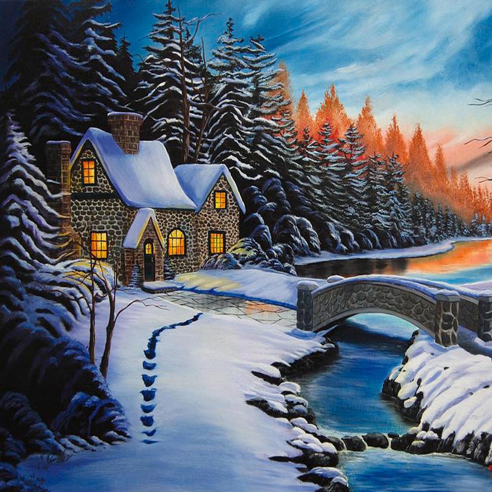 

Snow House - Round Drill Diamond Painting - 30*30CM, 501 Original