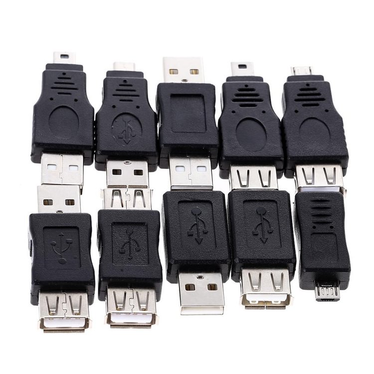 10pcs OTG 5pin F/M Changer Adapter Converter USB Male to Female Micro USB