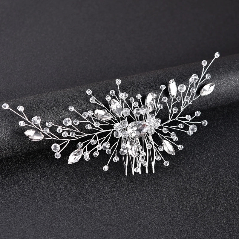 Luxurious Geometric Alloy Inlay Rhinestones Insert Comb