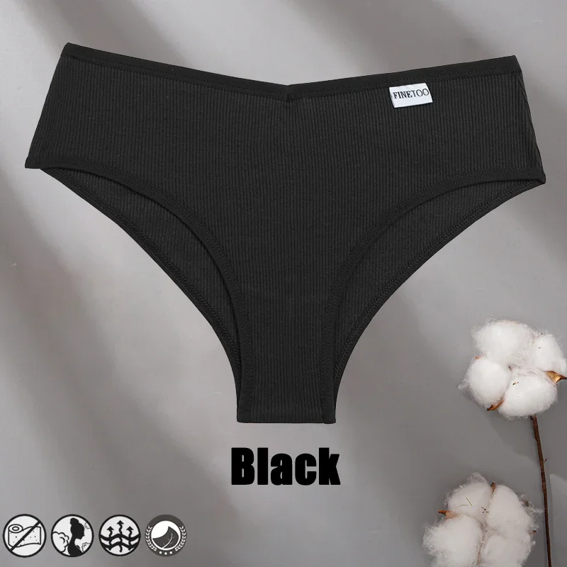 Billionm V Waist Cotton Panties for Women Underwear Sexy Briefs Solid Color M-3XL Plus Size Panty Female Soft Intimates Lingere