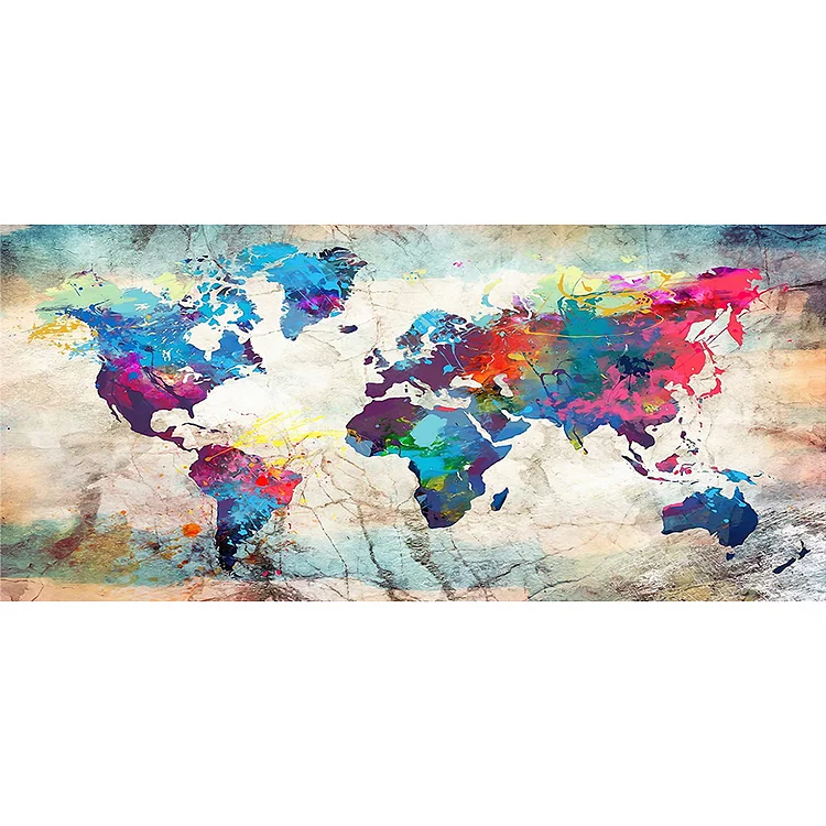 World Map - Paint By Numbers(80*40cm)