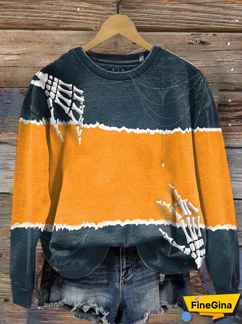 Women's Halloween Skull Print Casual Sweatshirt