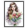 Flower Girl-14CT Stamped Cross Stitch 33*44cm/12.99*17.32in tapestrymarket