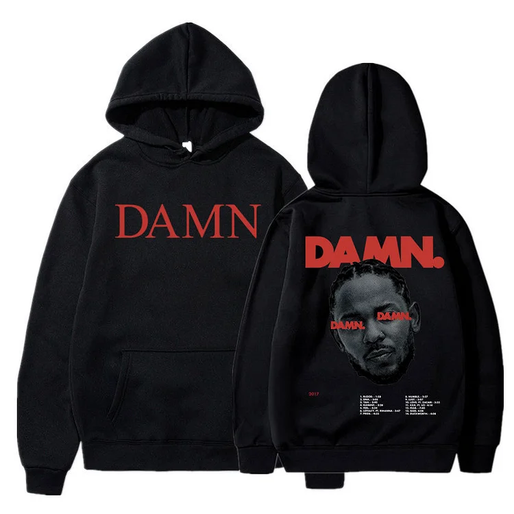 Rapper Kendrick Lamar Hoodies Music Album Poster Print Sweatshirt Hip Hop Hoodie Streetwear at Hiphopee