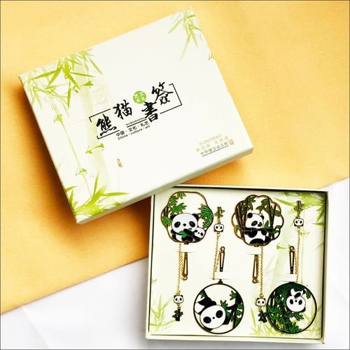 Panda Bookmark Engraving Chinese Style Gift Stationery Metal Traditional Chengdu Souvenir