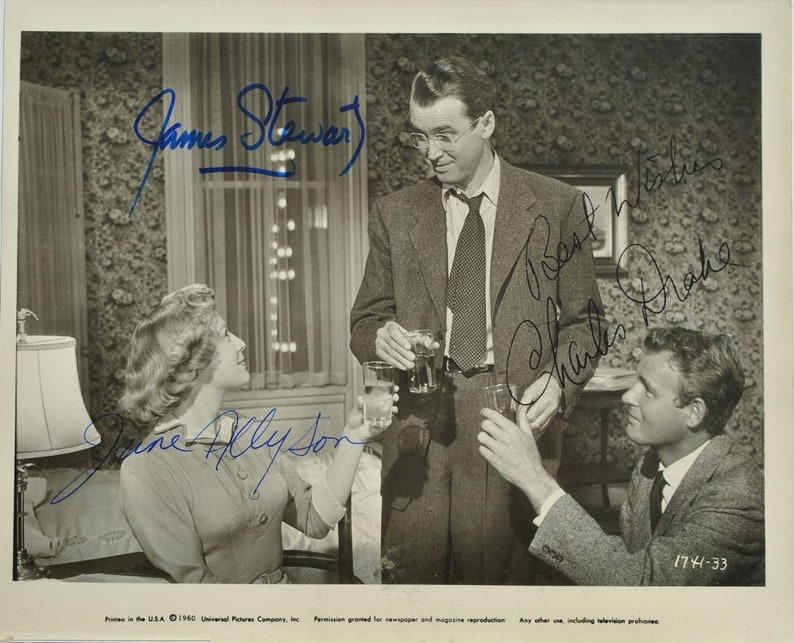 JAMES STEWART, June ALLYSON & Charles Drake Signed Photo Poster painting X3 Jimmy Stewart the glenn miller story wcoa