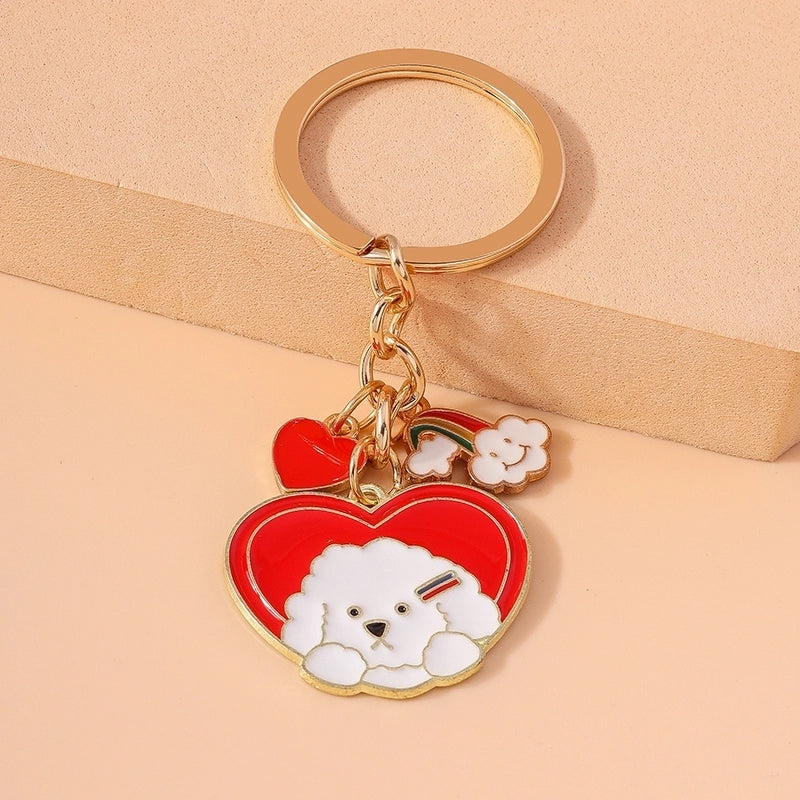 Cartoon Style Sweet Rainbow Bear Duck Alloy Keychain