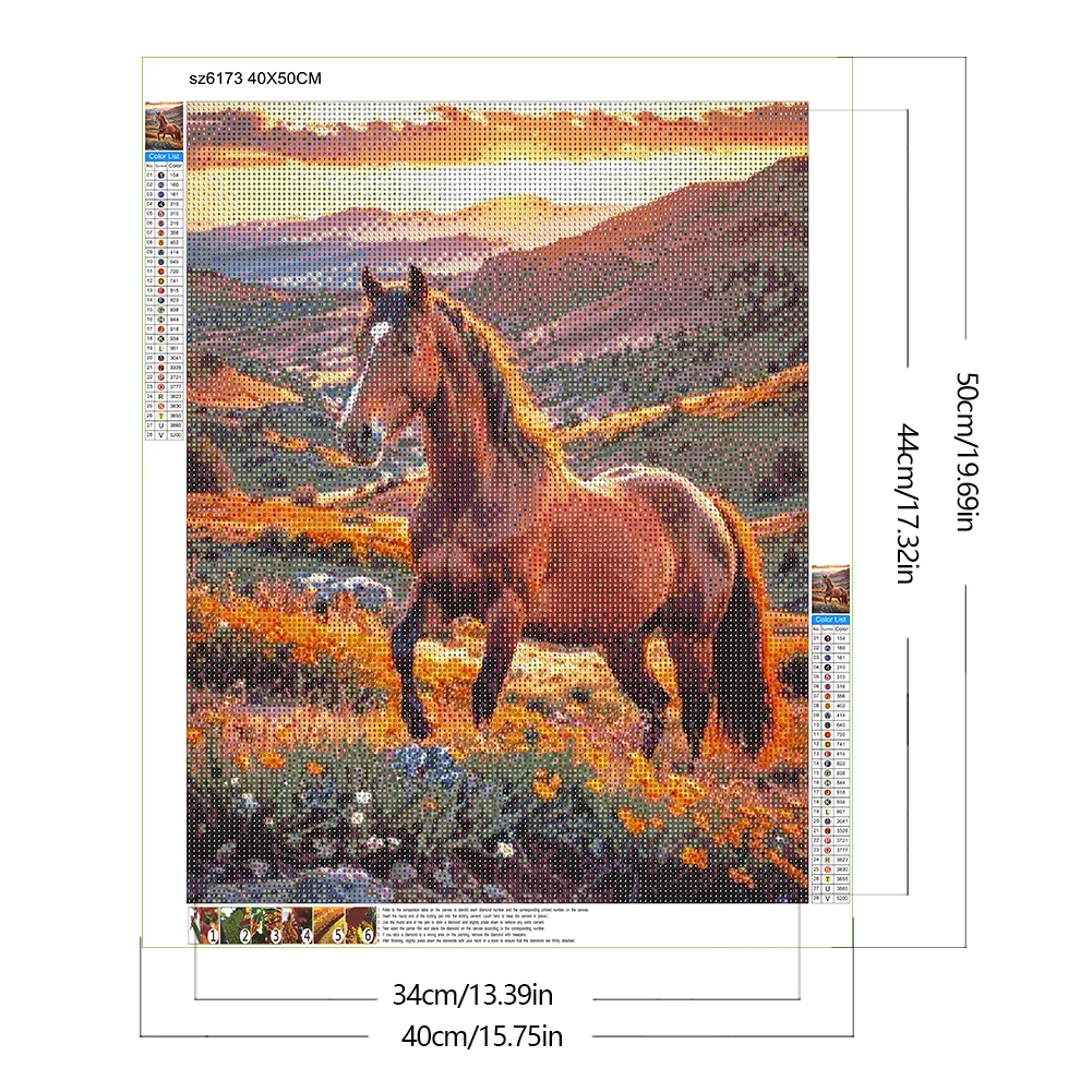 Diamond Painting - Full Round Drill - Horse(Canvas|40*50cm)