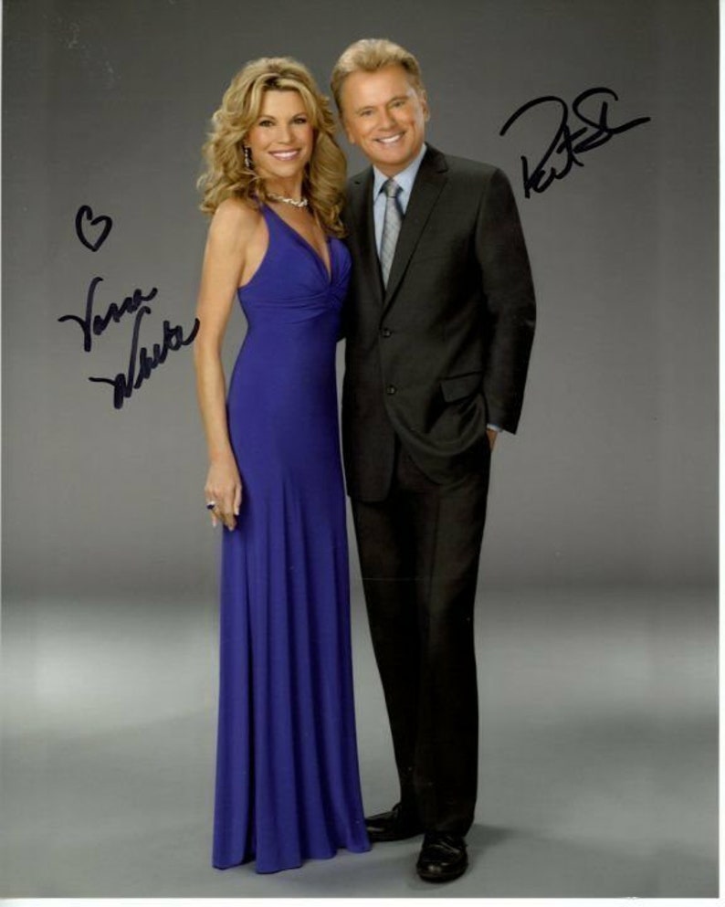 Vanna white & pat sajak signed autographed wheel of fortune Photo Poster painting
