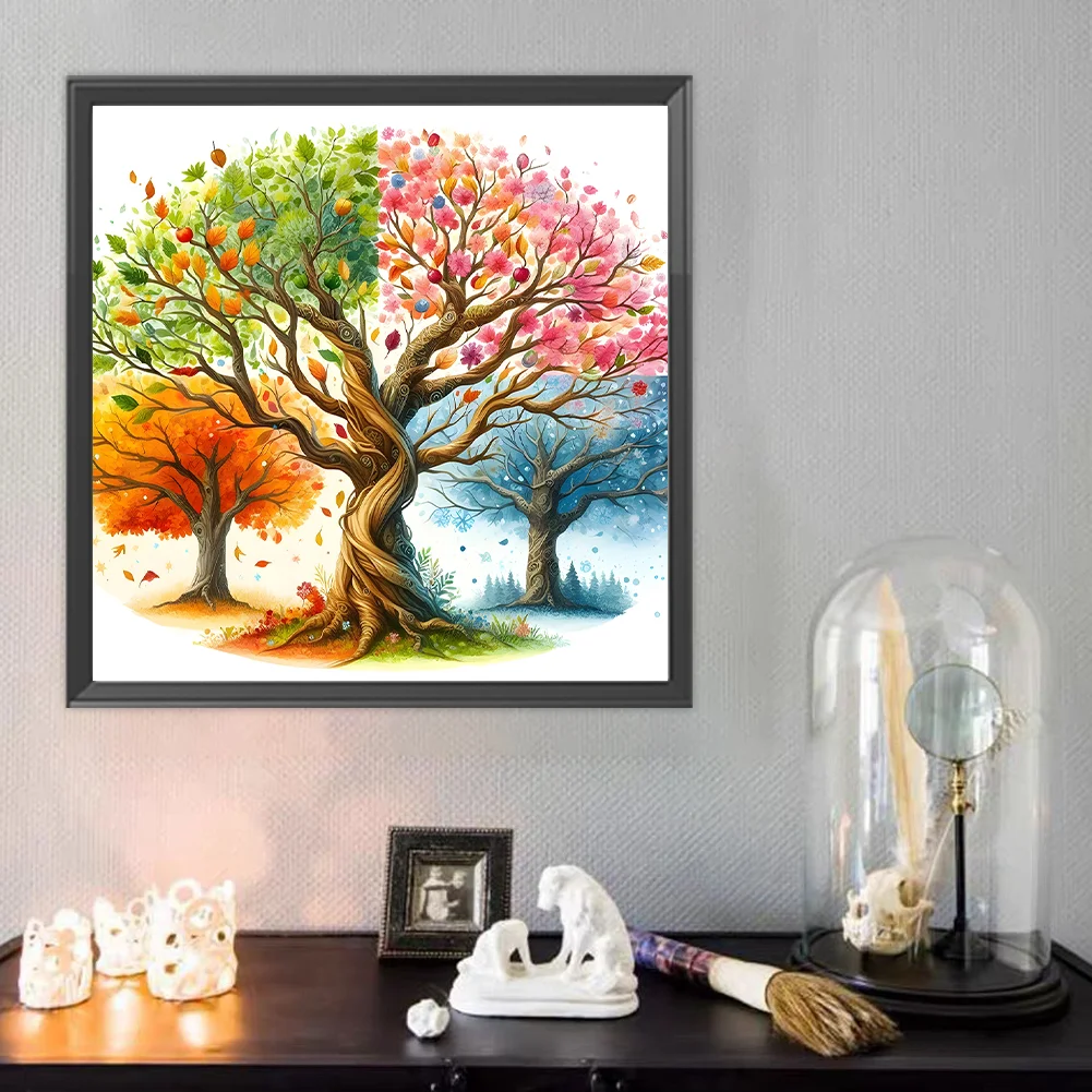 Diamond Painting - Full Round Drill - Four Seasons Tree(Canvas|40*40cm)