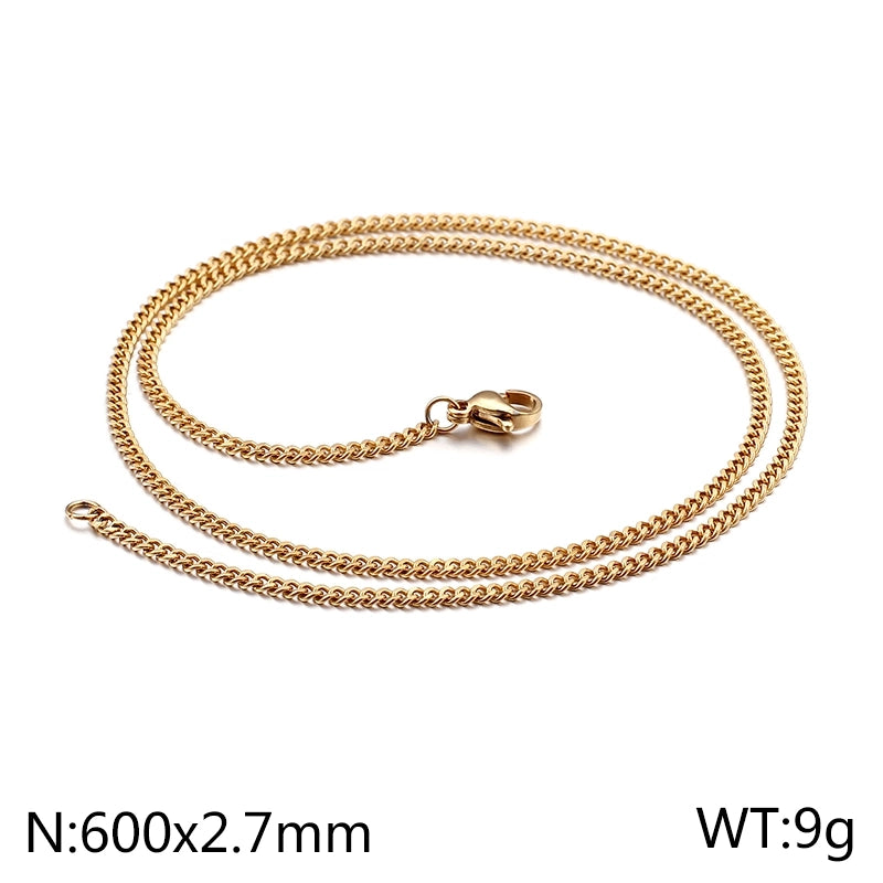 Minimalist Commute Solid Color Titanium Steel Plating 18K Gold Plated Women’s Necklace
