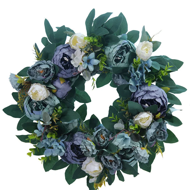 Premium Elegant Orange Peony Wreath Outdoor Fall Wreaths