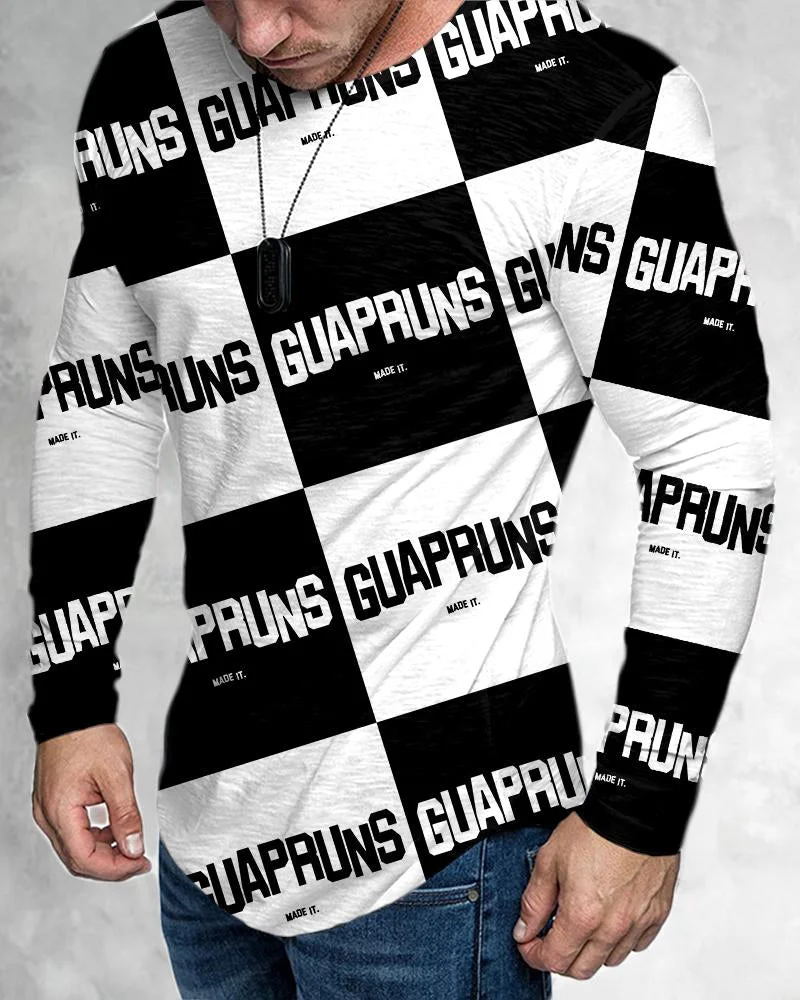 Men's Plaid Printed Long Sleeves