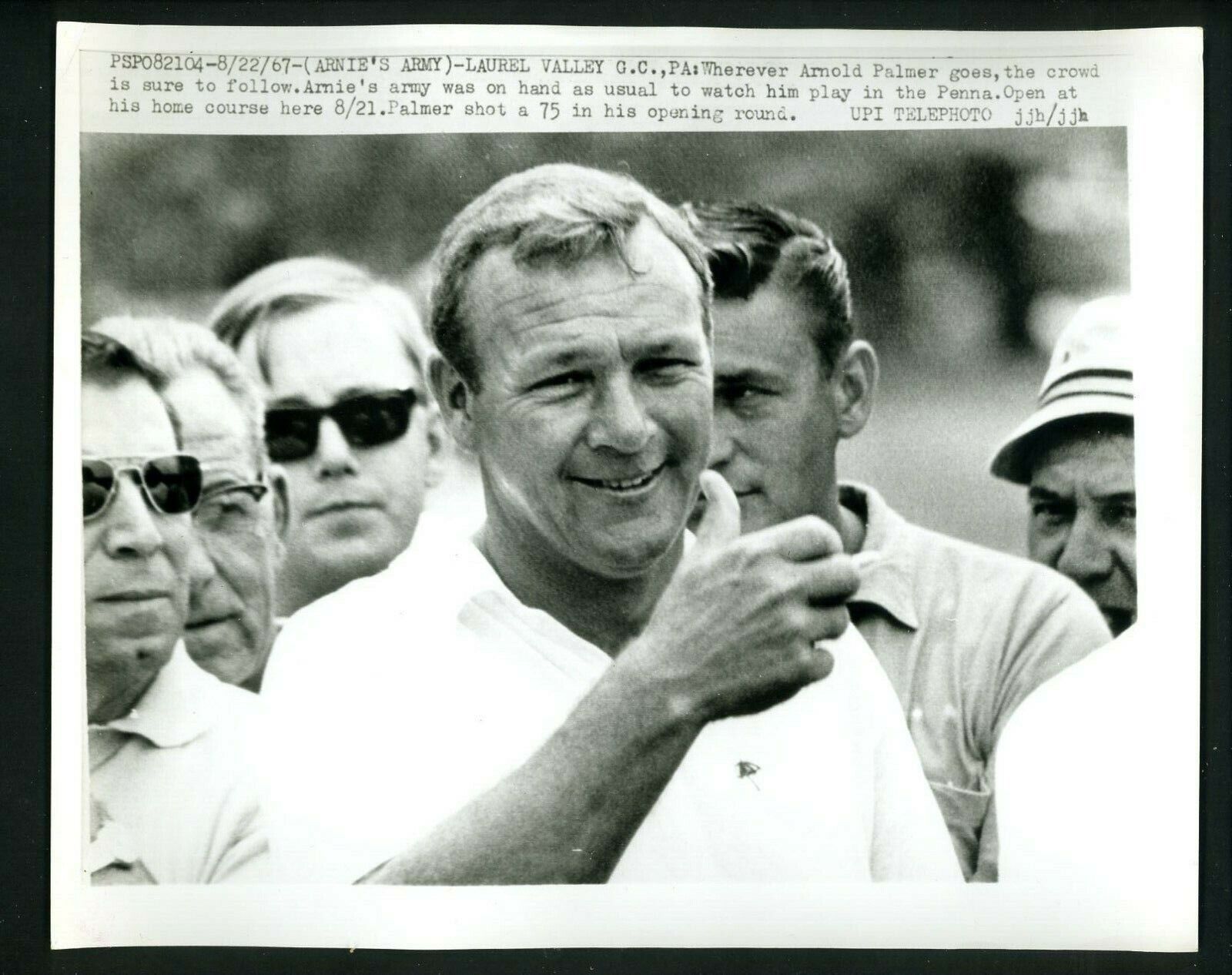 Arnold Palmer at Laurel Valley Golf Club 1967 Pennsylvania Open Press Photo Poster painting