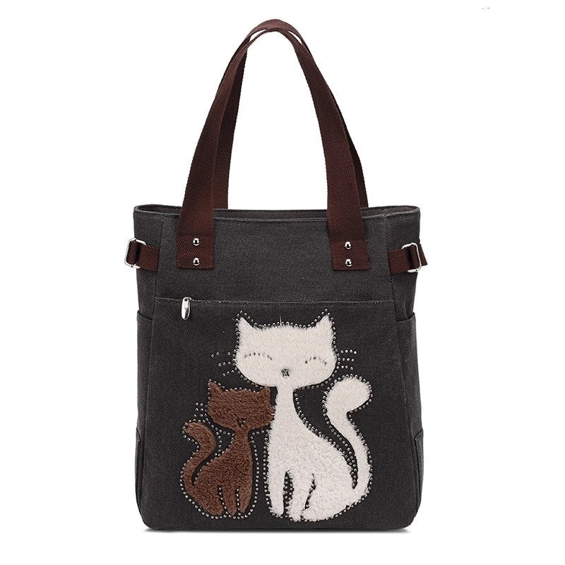Women’s Cute Cat Canvas Shopping Bags
