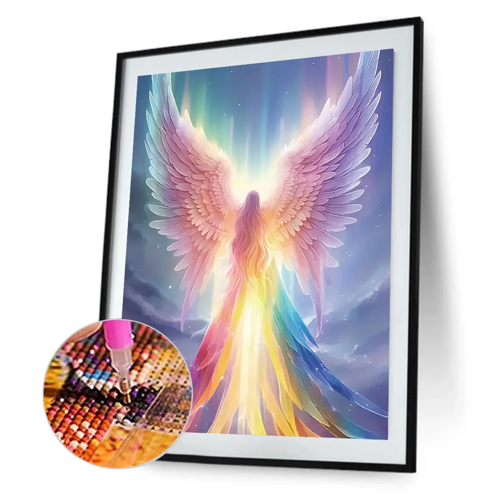 Diamond Painting - Full Round Drill - Rainbow Angel(Canvas|30*40cm)
