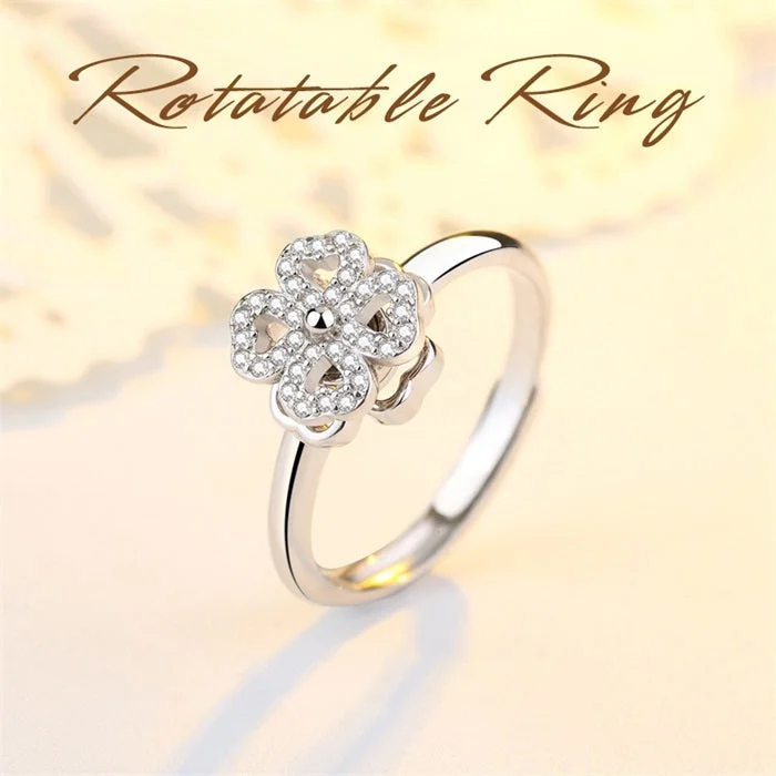 Rotatable Four-Leaf Clover Ring