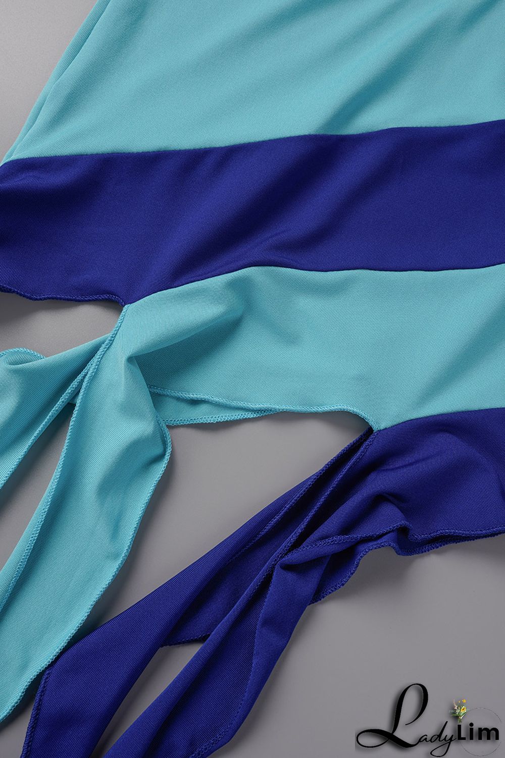 Yellow Sexy Patchwork Backless Contrast One Shoulder Sleeveless Dress Dresses