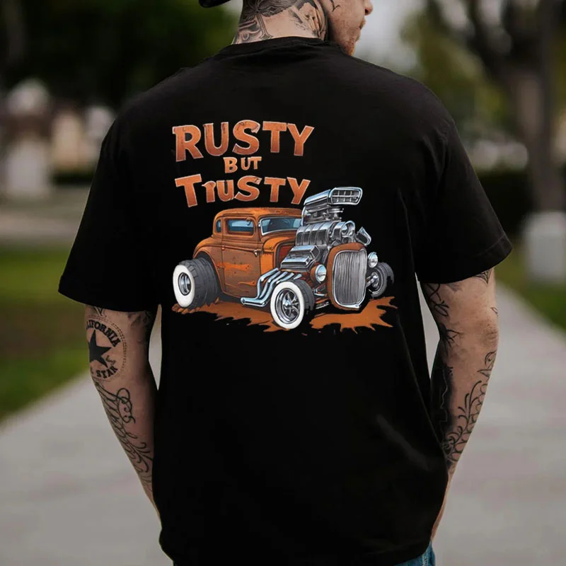 RUSTY BUT TRUSTY Classic Car Print Men's T-shirt