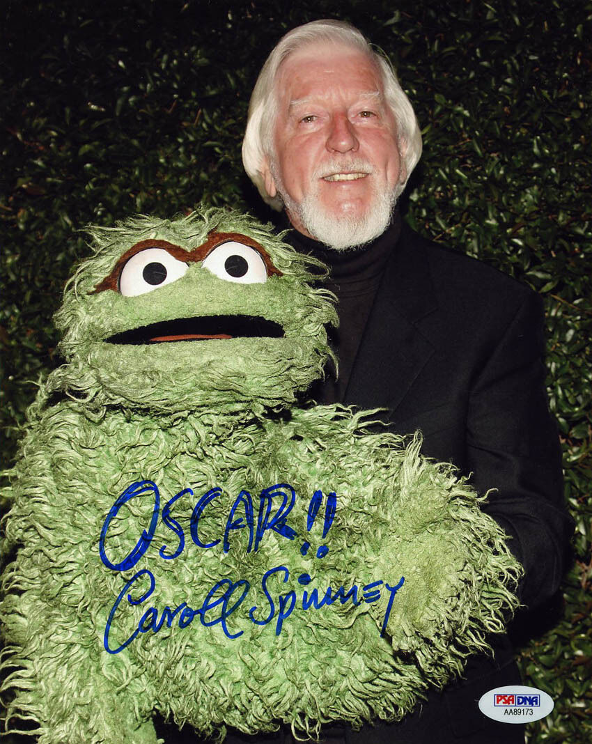 Caroll Spinney SIGNED 8x10 Photo Poster painting Big Bird Oscar the Grouch PSA/DNA AUTOGRAPHED