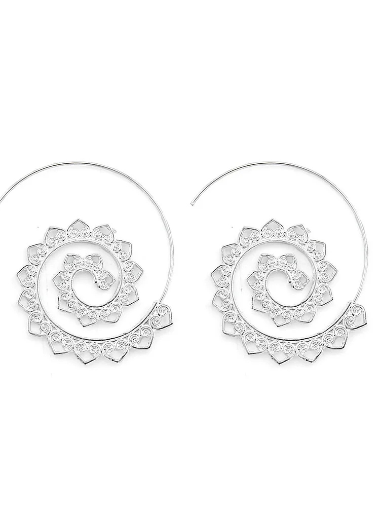 Exaggerated Alloy Round Earrings