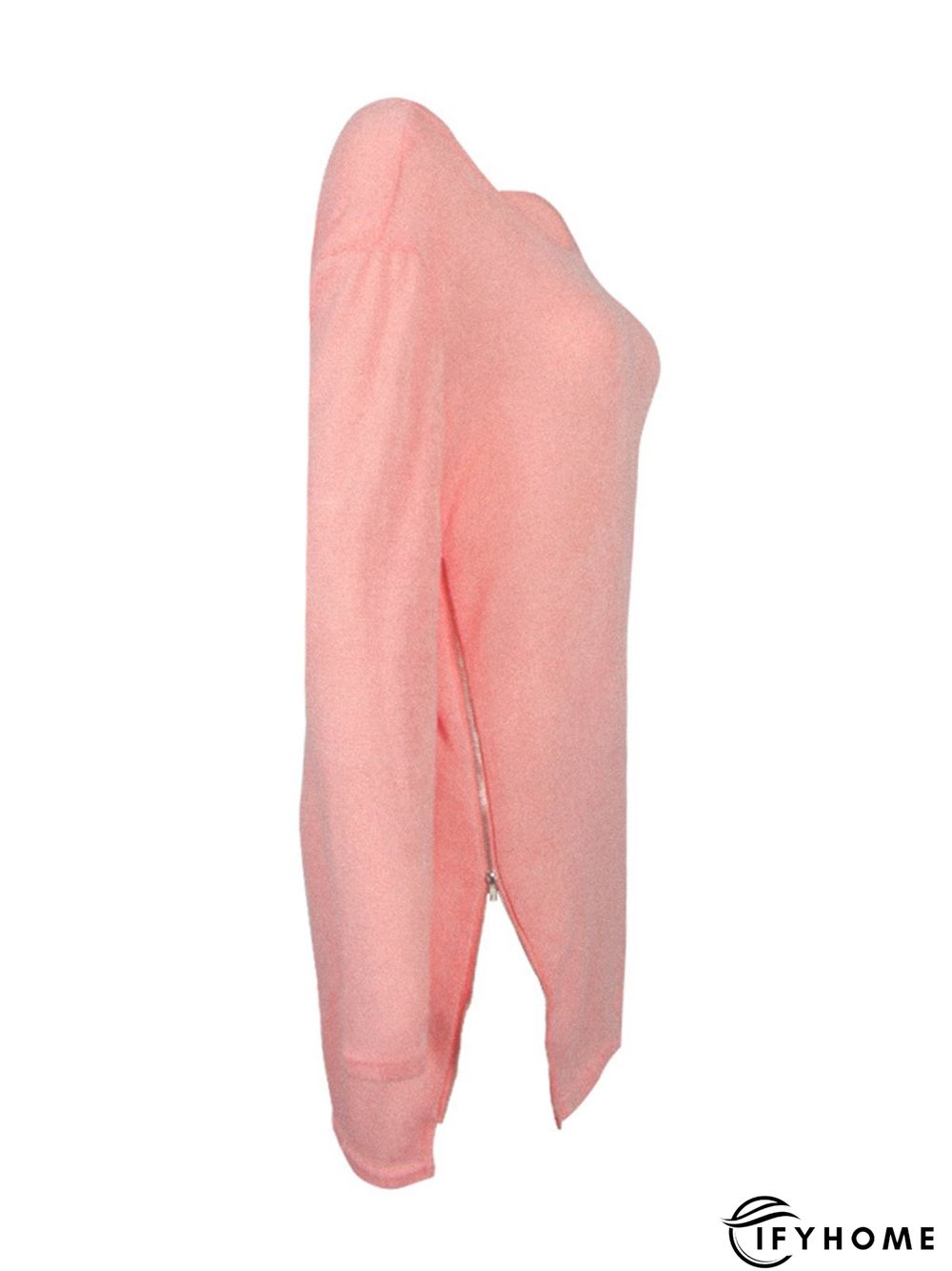 Fluffy Zipper Long Sleeve Casual H-line Sweater | IFYHOME