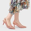 Women's 60mm Kitten Heel Slingback Red Bottom Pumps Patent Wedding Shoes