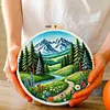 Path By River-DIY Embroidery Kit with Pattern Cotton Threads Needles Hoop 30*30cm/11.81*11.81in