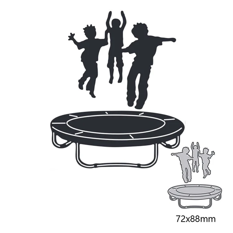 Three Kids Trampoline Metal Cutting Dies For DIY Scrapbook Cutting Die Paper Cards Embossed Decorative Craft Die Cut New