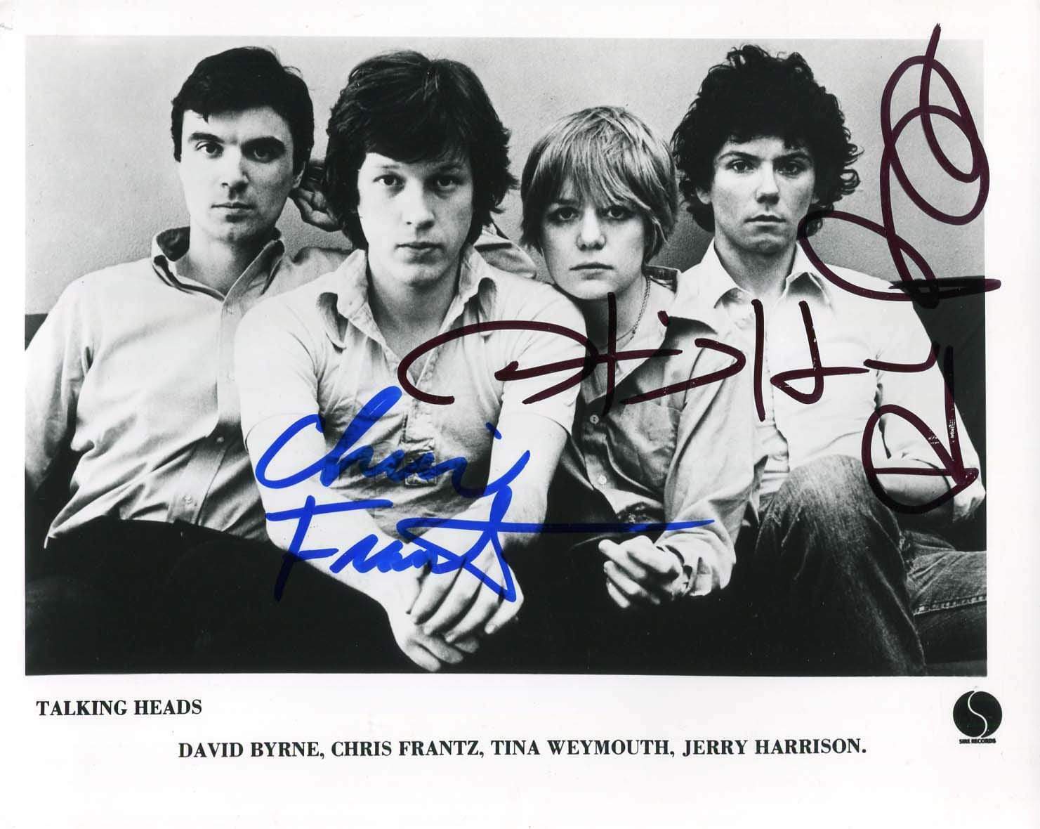 ROCK BAND Talking Heads autographs, signed Photo Poster painting