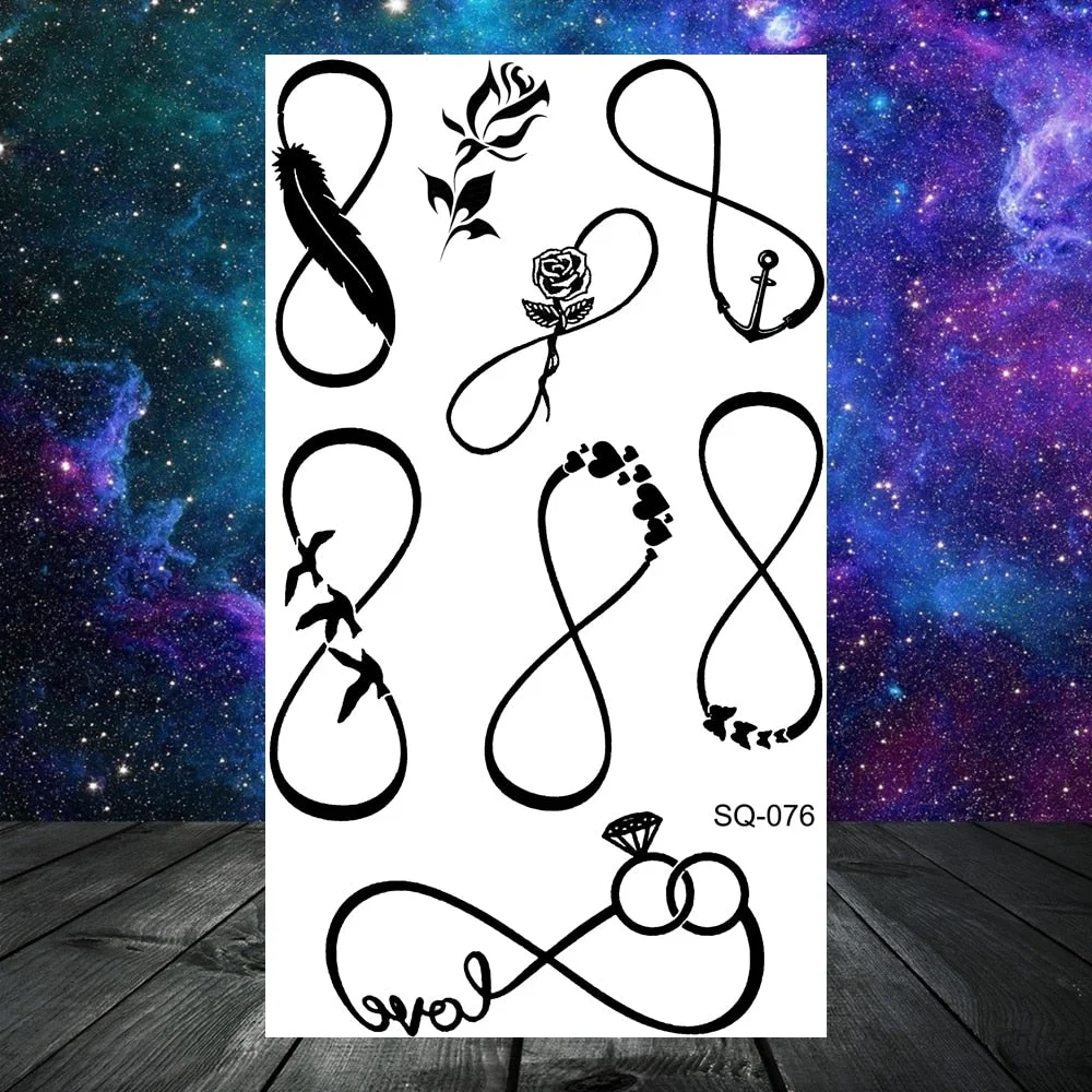 Pirate Anchor Rose Flower Temporary Tattoos For Women Adult Kids Lion Skull Dragon Snake Fake Tattoo Neck Arm Hands Small Tatoos