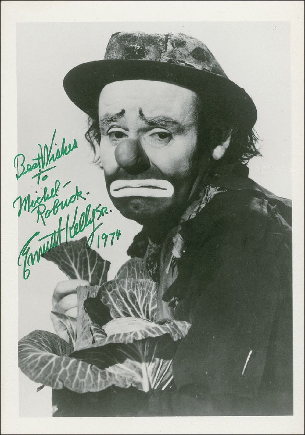 EMMETT KELLY Snr Signed Photo Poster paintinggraph - Film Actor Clown 'Weary Willie' - Preprint