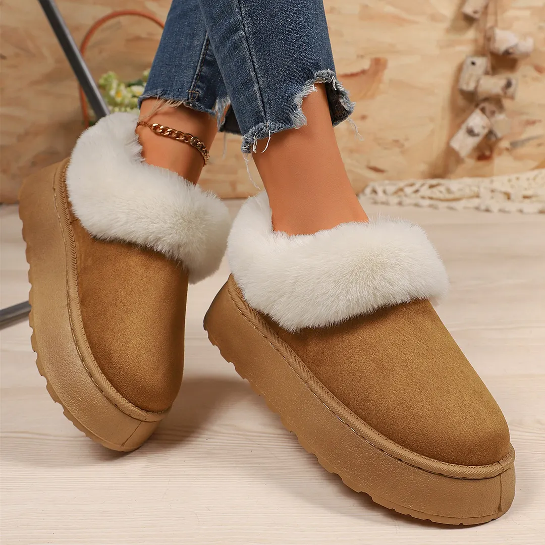 Breakj Breakj Help Plus Thick Thick Snow Boots 2025 New One-Legged Pedal Wool Shoes Winter Boots Cotton Shoes