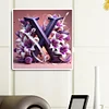 uk.everydayedeals (Limited Stock)Diamond Painting - Full Round - Lily Flower Letter X  (40*40cm)