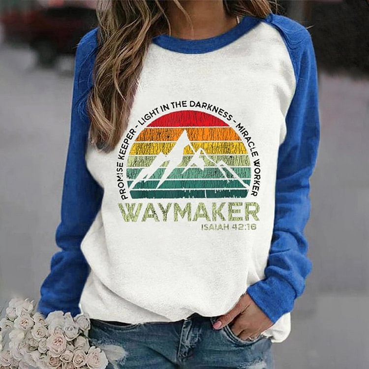 Comstylish Way Maker Light In The Darkness Mountains Sweatshirt
