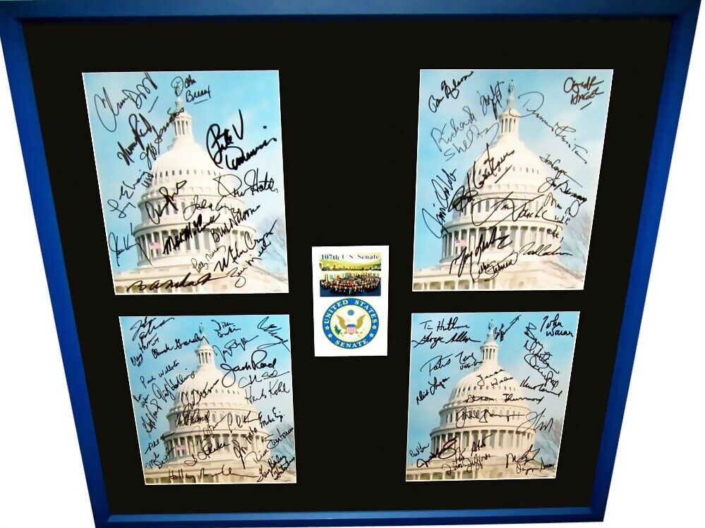 2001 US Senate signed 8x10 Photo Poster paintings framed Hillary Clinton Ted Kennedy John McCain