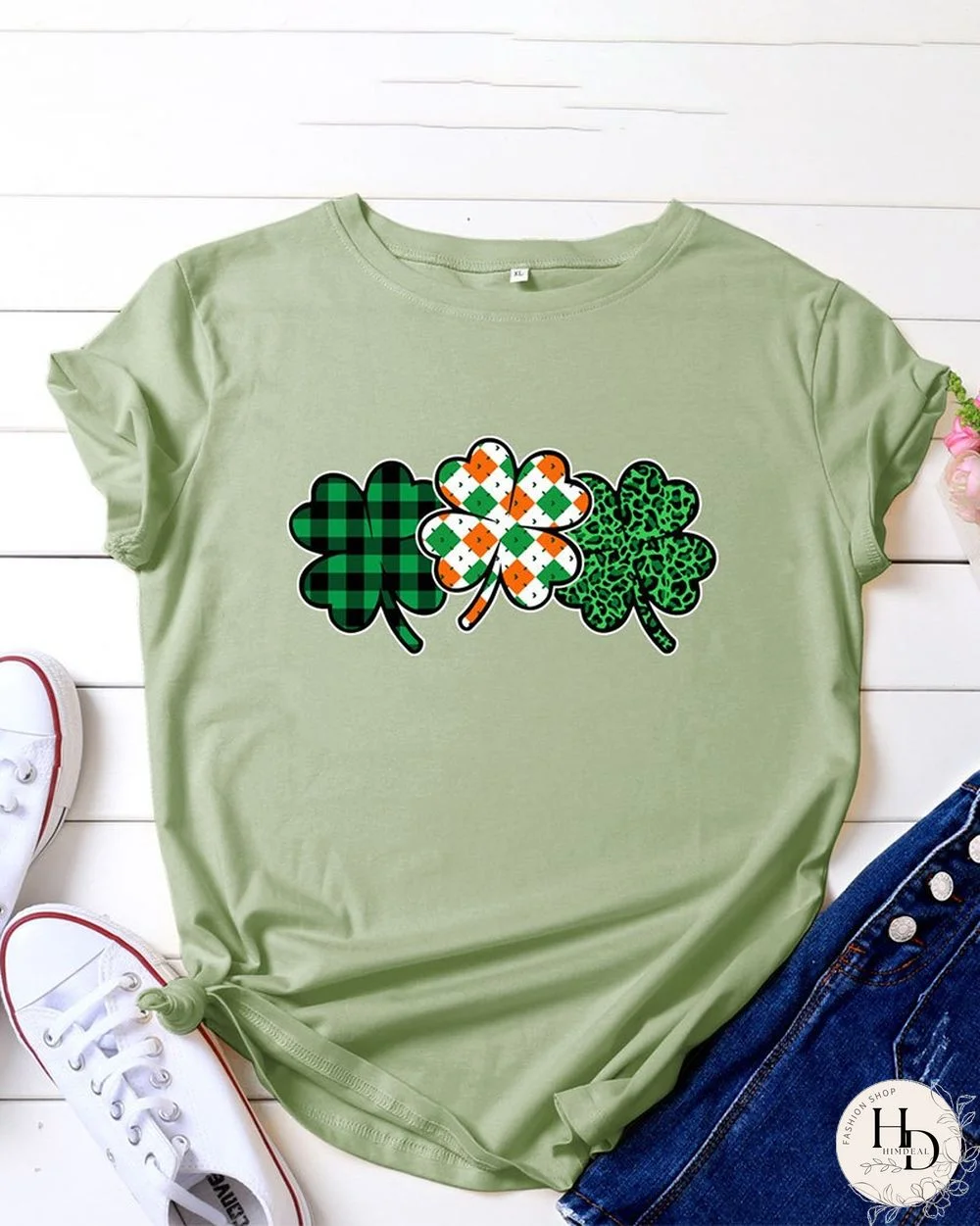 Clover Print Casual T-shirt