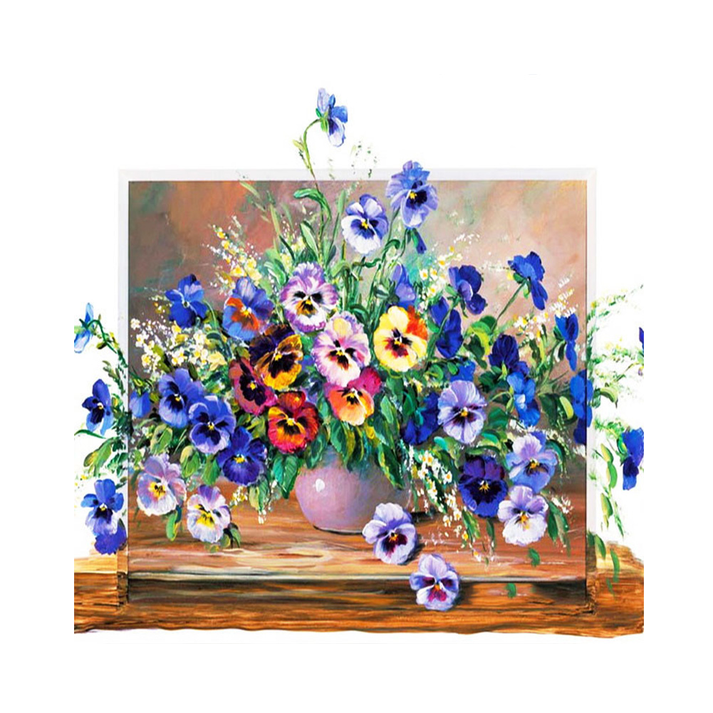 

(Multi-Size) Flower - Round/Square Drill Diamond Painting, Square diamond 40*40cm, 501 Original