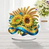 (US Local)Flower Double Sided Effect Table Top Diamond Painting Desktop Ornaments Kit (Sunflower B)
