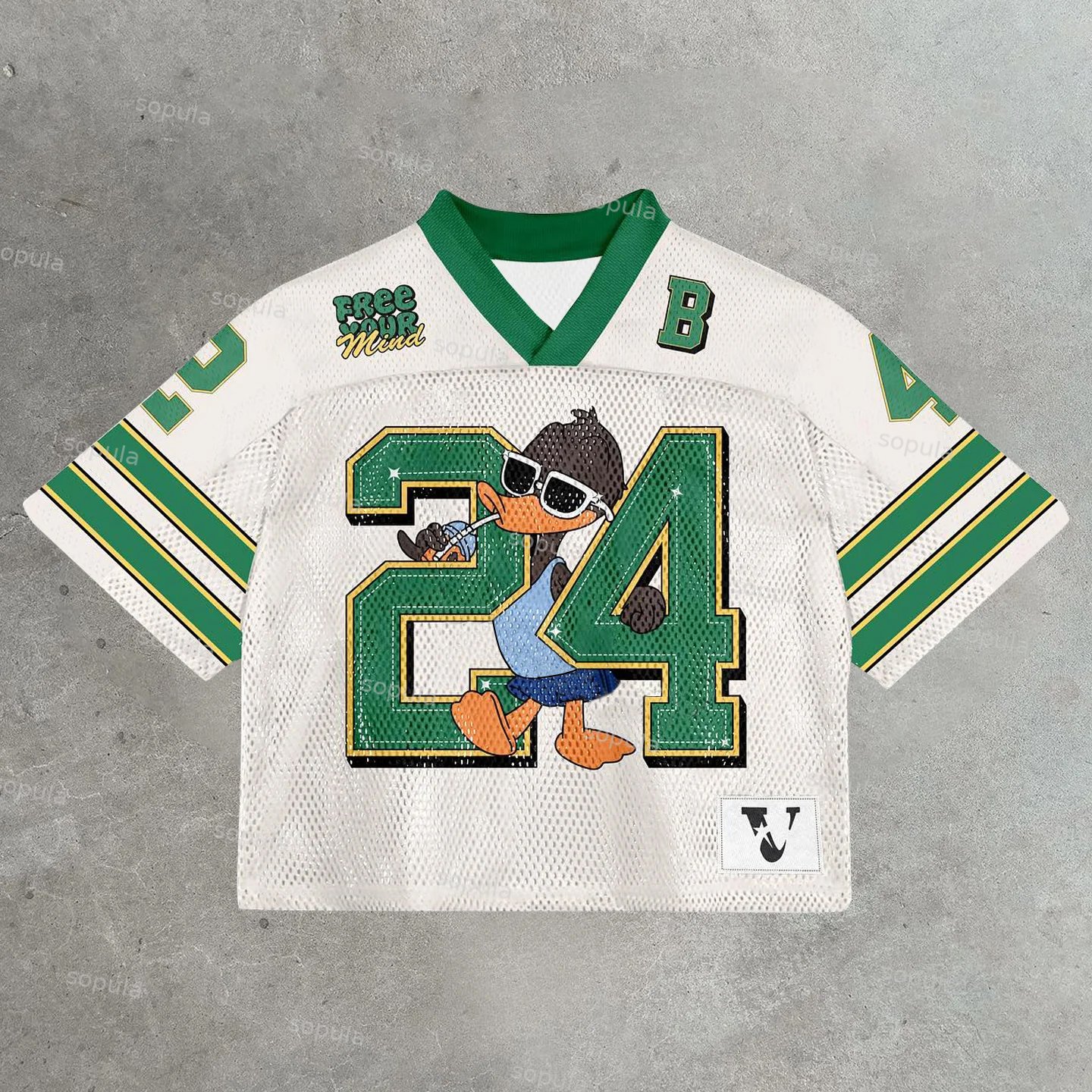 Vintage Legend No.24 Graphics Blokecore Blokette Cotton Football Jersey T-shirt - SOPULA