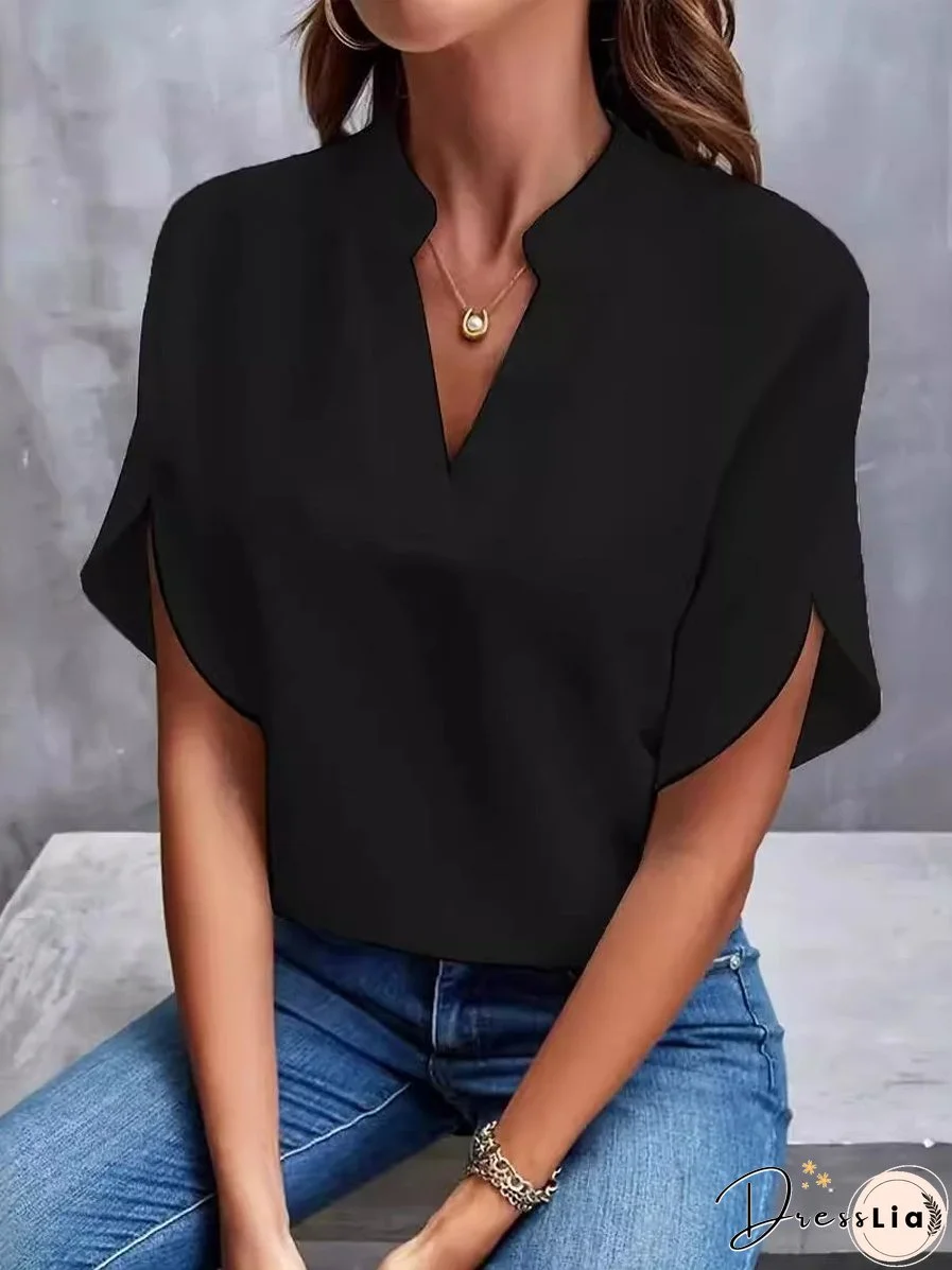 Casual V-neck Short-Sleeved Shirt