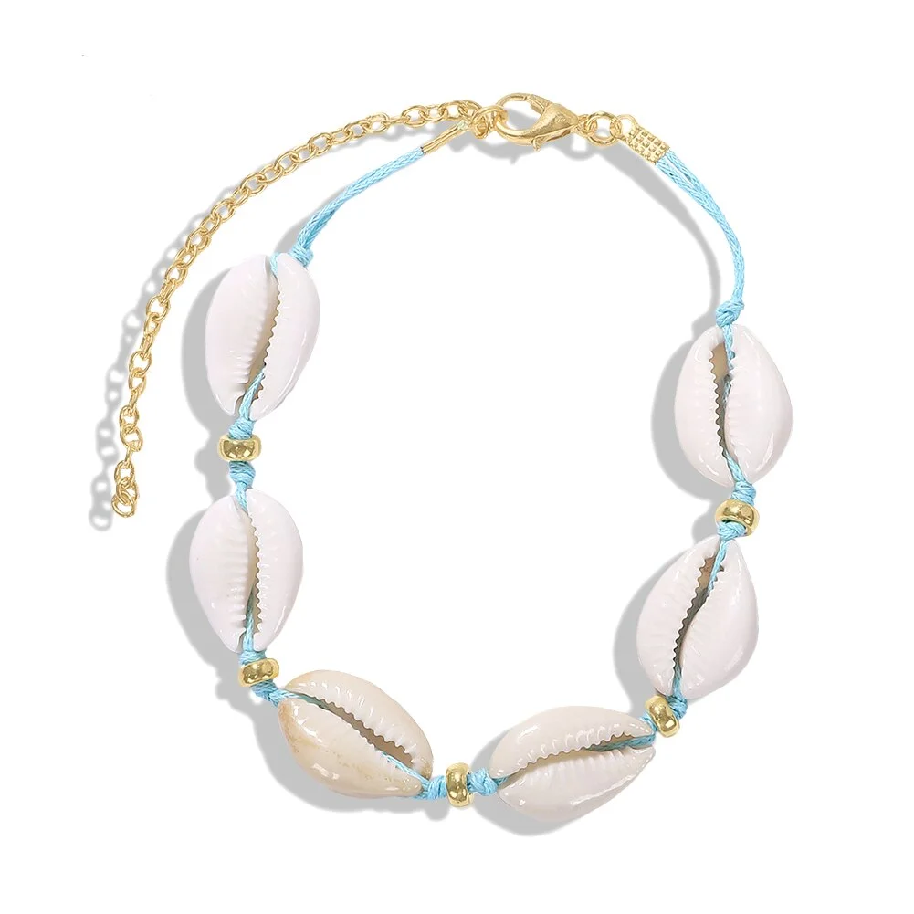 Dvacaman Bohemian Summer Handmade Shell Rope Chain Bracelet for Women Girl Beach Seashell Bracelet Jewelry Party Gifts Wholesale