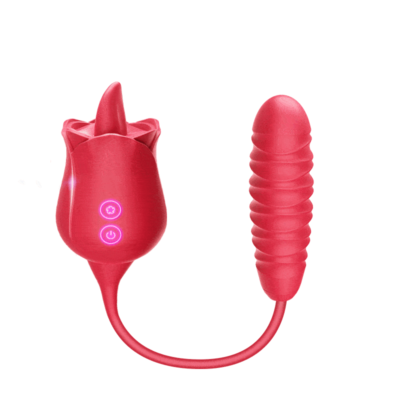 Rosie Tongue-licking Rose Toy With Pulsating Bullet Vibrator