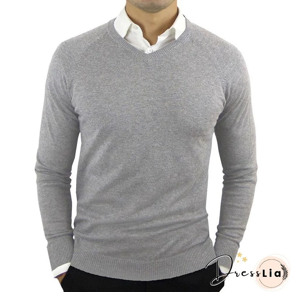 V-neck Bottomed Shirt Men's Sweater